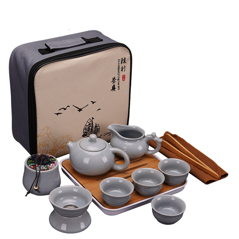 Korean Tea Set - Portable Travel Ceramic Chinese Kung Fu