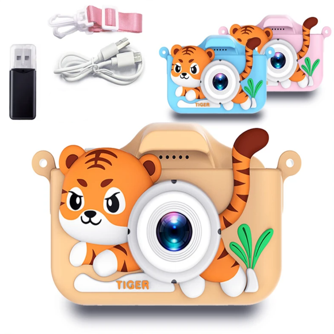 Korean Boy Lifestyle - Kids Mini Camera Cartoon Tiger Toys