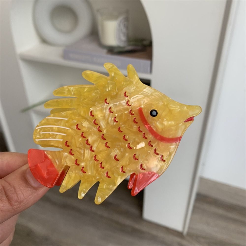 Korean Women Lifestyle - Goldfish Acetate Ocean Animal Hair Claw