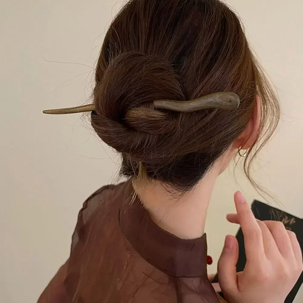 Hanbok Hair Pin - Fashion Hairpin Chinese Traditional Long Wooden