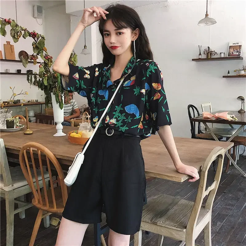 Korean Student Lifestyle - Shirts Women Corduroy Patch Pocket Shirt