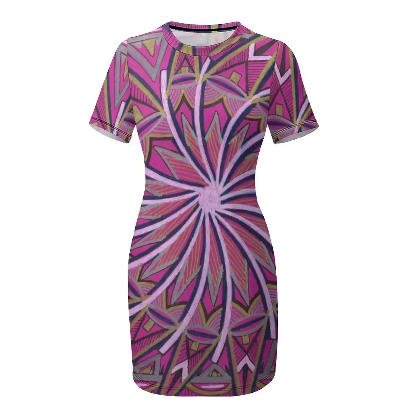WHEEL OF LIFE Short-Sleeved Dr - огляд і ціна Korean Women Lifestyle