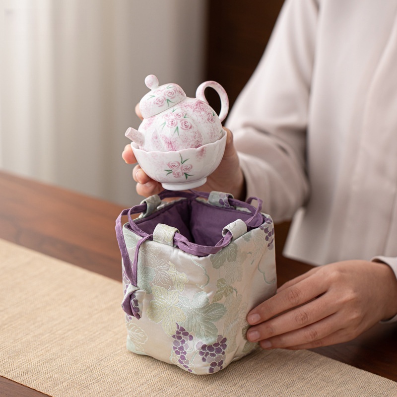 Hand drawn rose ceramic Kung F - огляд і ціна Korean Tea Set