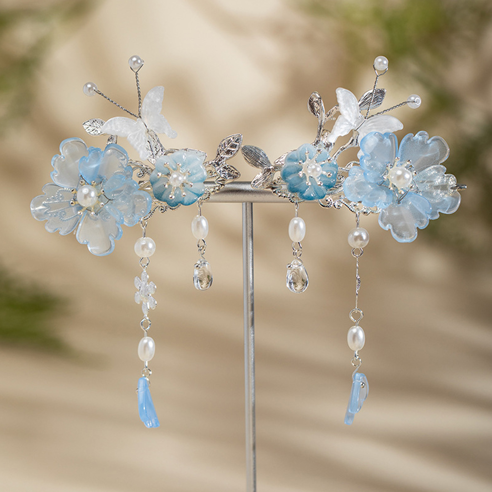 2pcs Romantic Blue Peony Hair  - огляд і ціна Hanbok Hair Pin