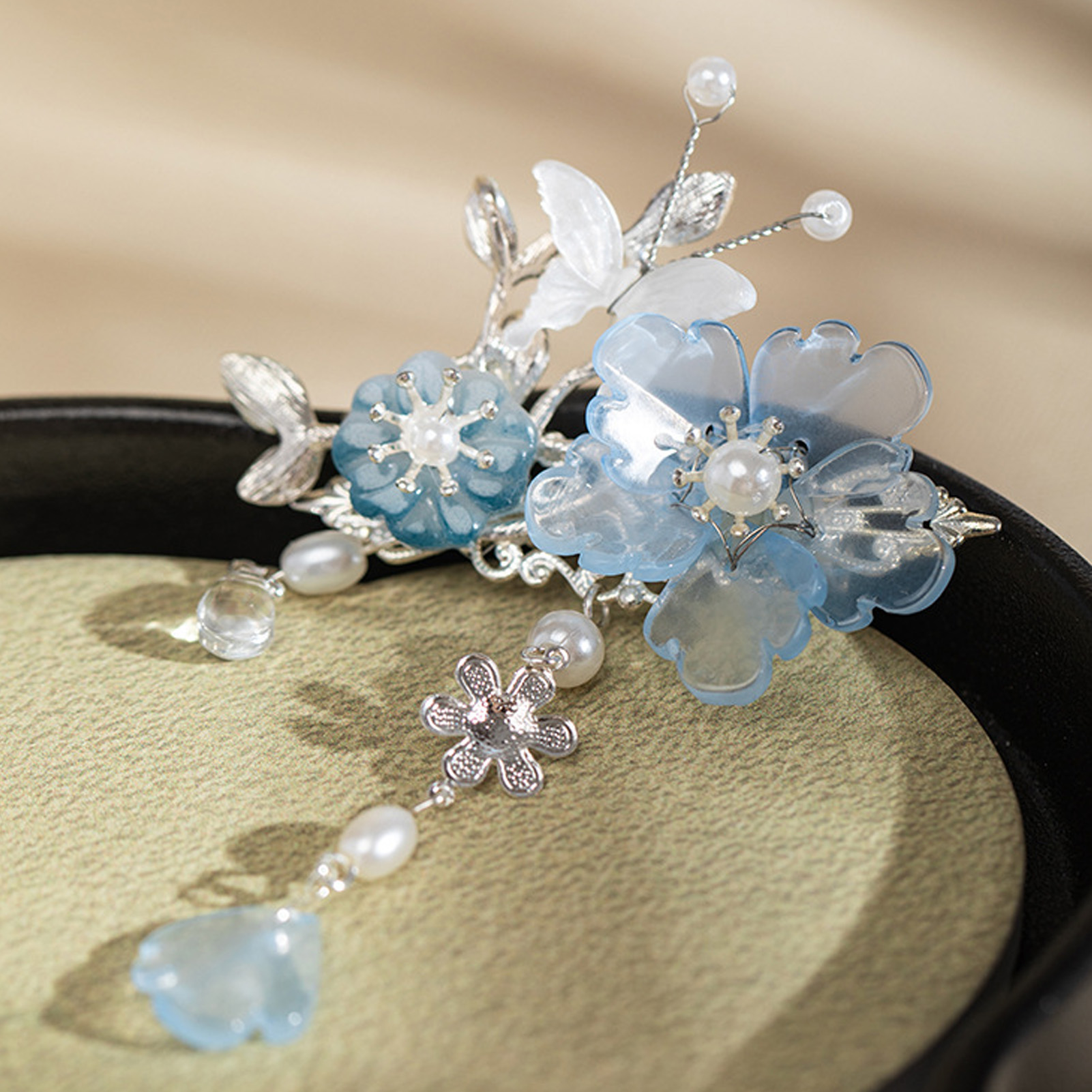 2pcs Romantic Blue Peony Hair  - огляд і ціна Hanbok Hair Pin