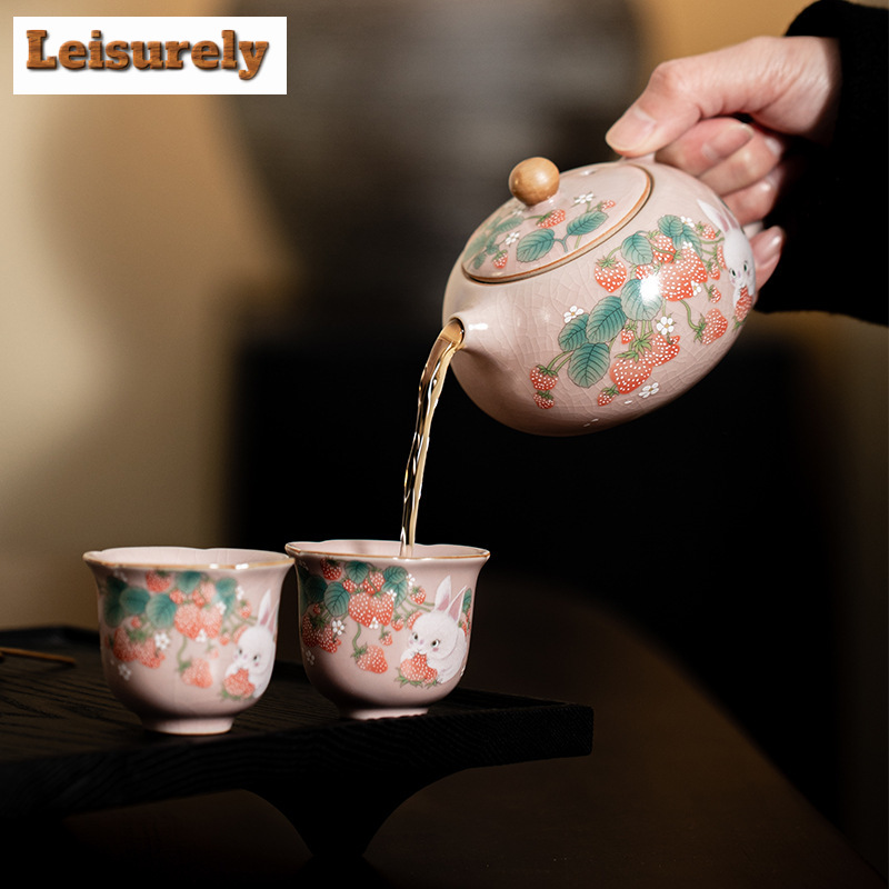 Antique Pink Ru Kiln Teacup St - огляд і ціна Korean Tea Set