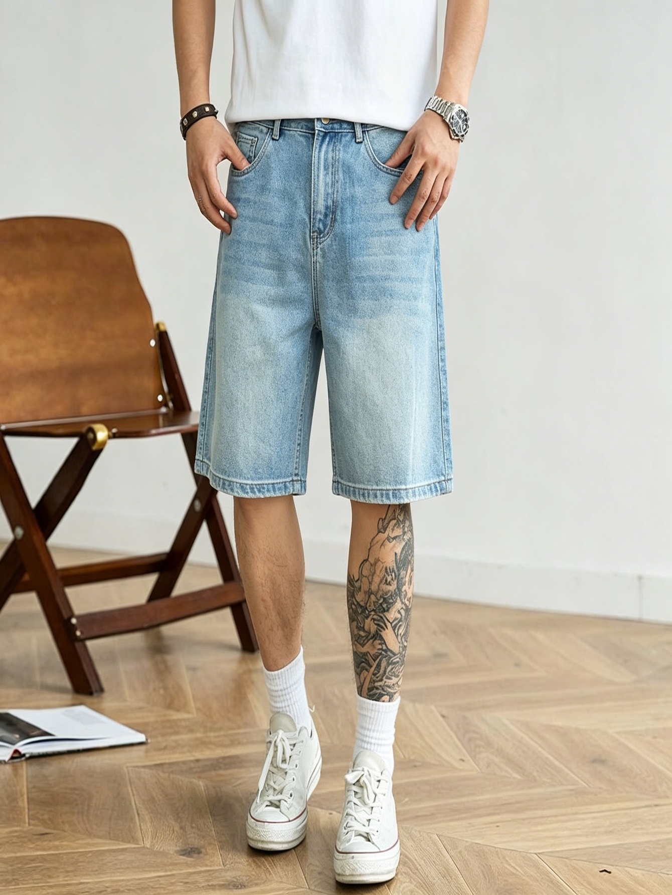 Loose cut blue non stretch den - огляд і ціна Korean Daily Lifestyle