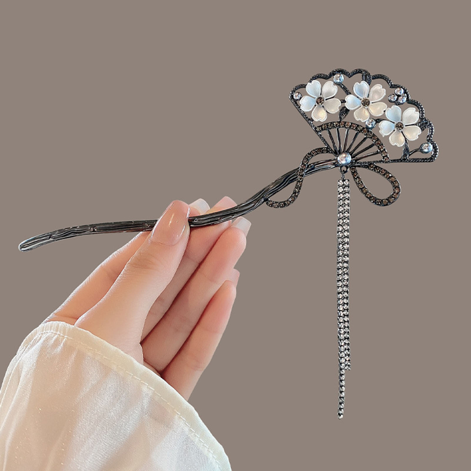 Vintage Flower Fan Shaped Hair - огляд і ціна Hanbok Hair Pin